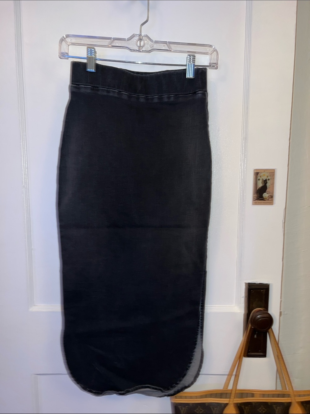 Frank & Eileen Black High-Waist Skirt / Donegal Unforgettable washed denim